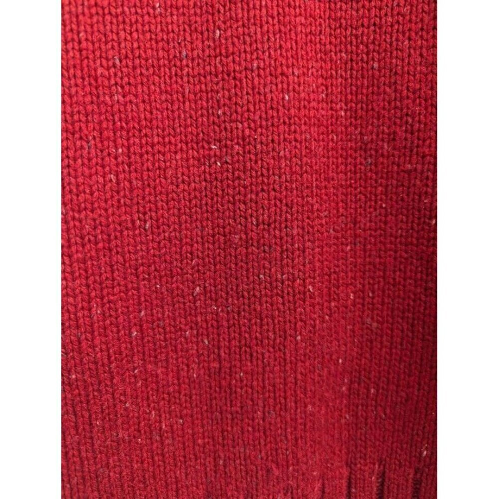Nautica Mens Large collared 4 button sweater red speckled wool blend warm SW7 - Picture 3 of 8